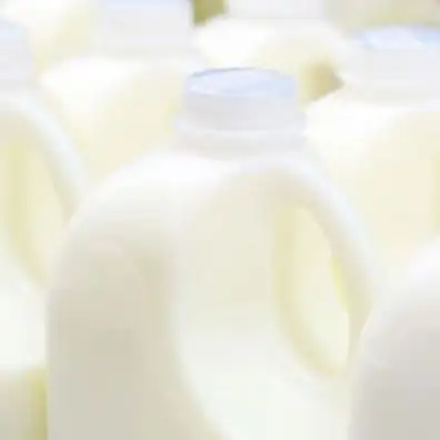 Milk in plastic jugs