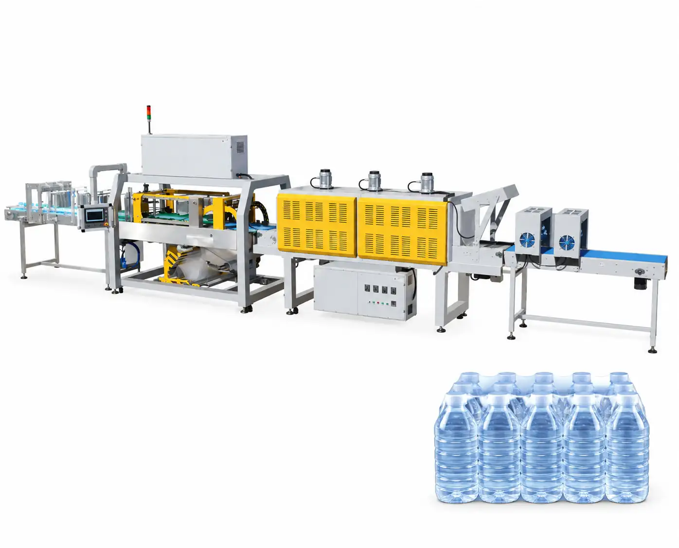 PE film shrink wrapping machine for 5 L water bottles