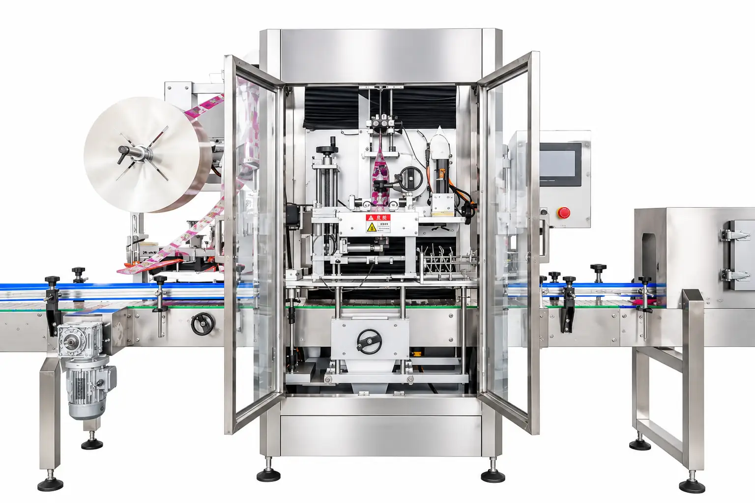 Automatic sleeve labeling machine