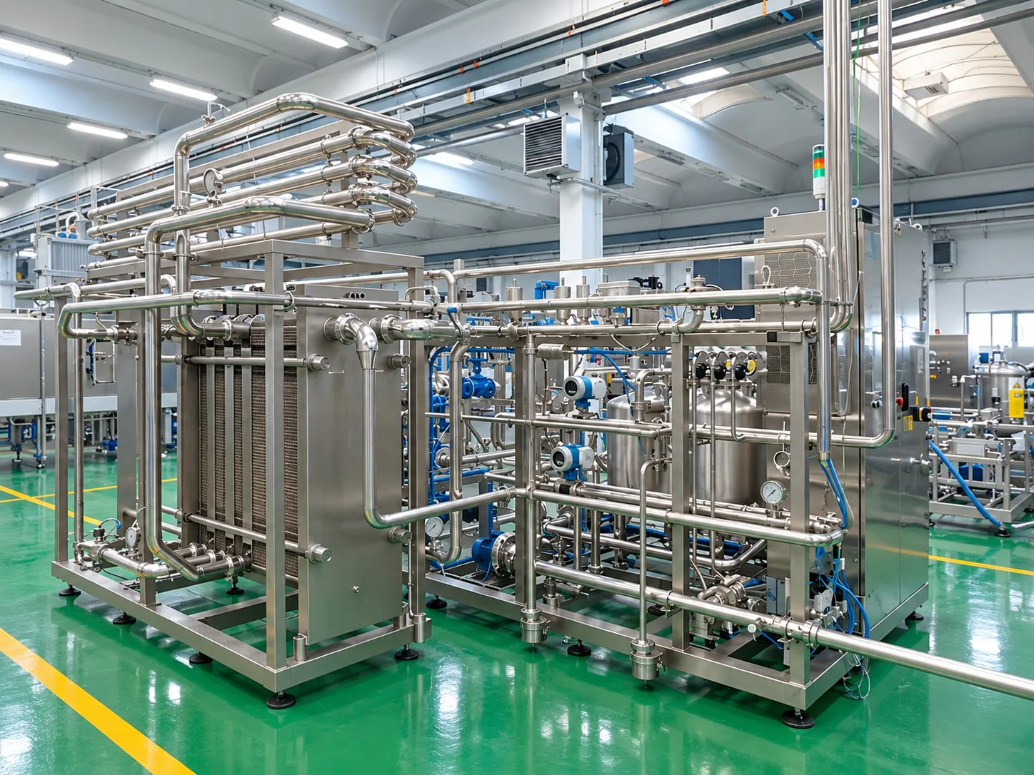 Plate heat exchanger for cooling the beverage