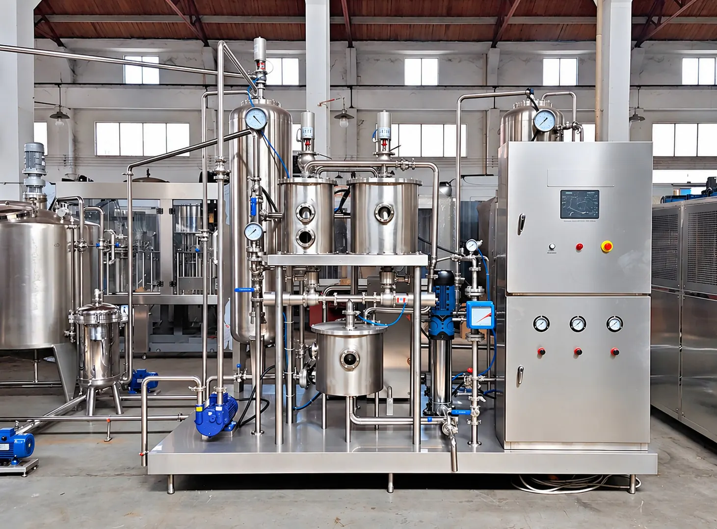 Carbonated beverage mixing and CO2 carbonation system