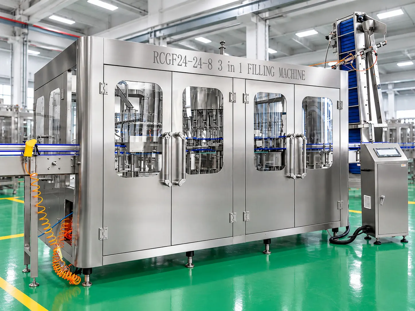 3-in-1 filling machine for glass bottles