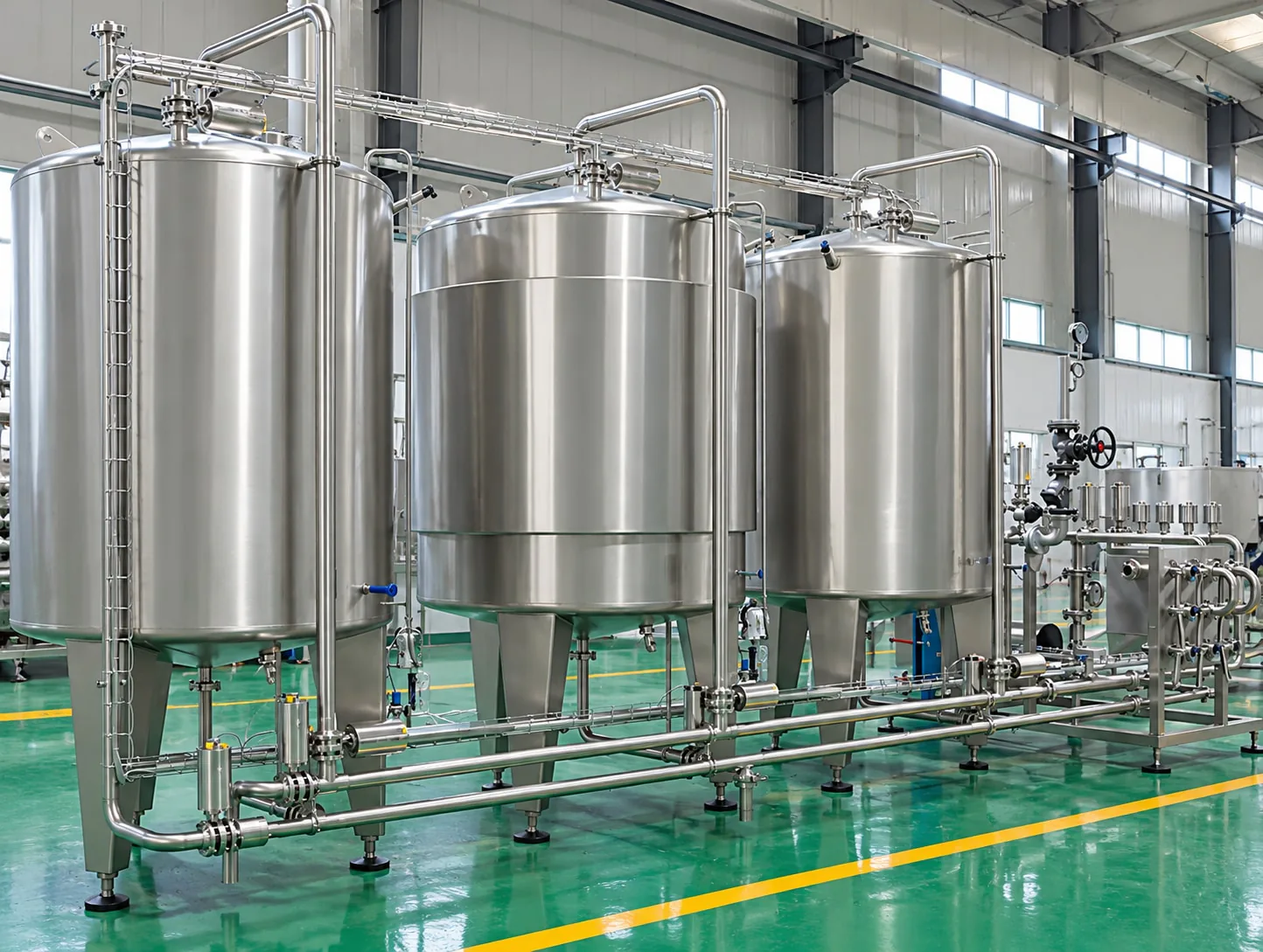 Syrup preparation and mixing tanks