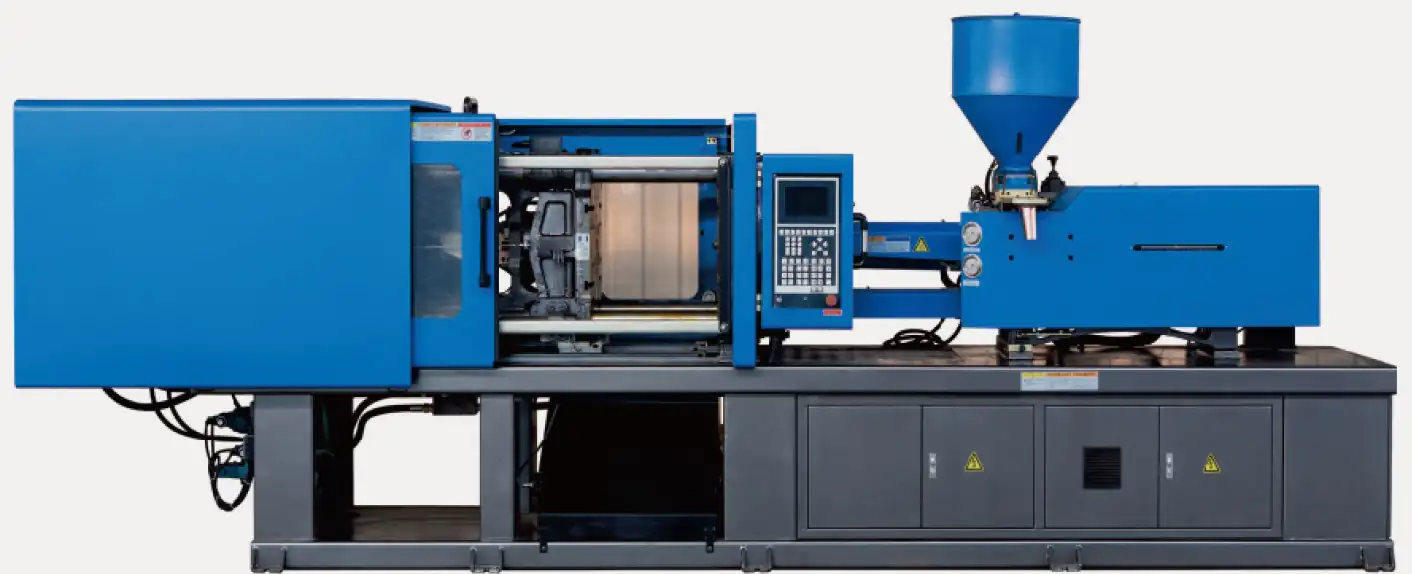 Injection molding machine for preforms and caps