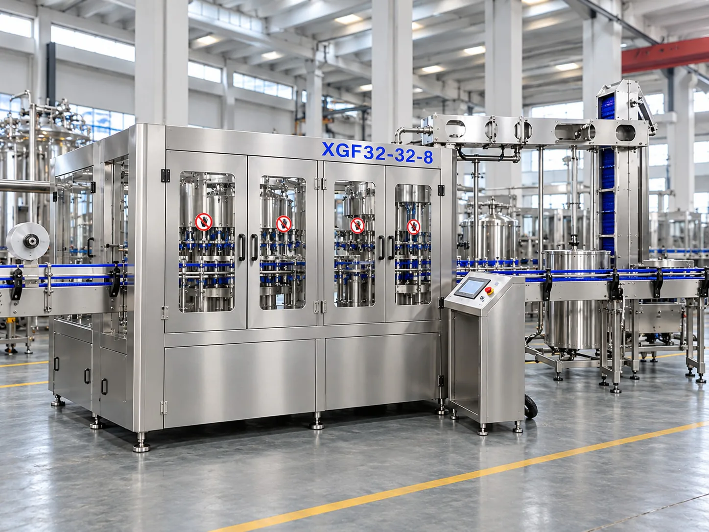 Beverage filling machine in the Angel workshop