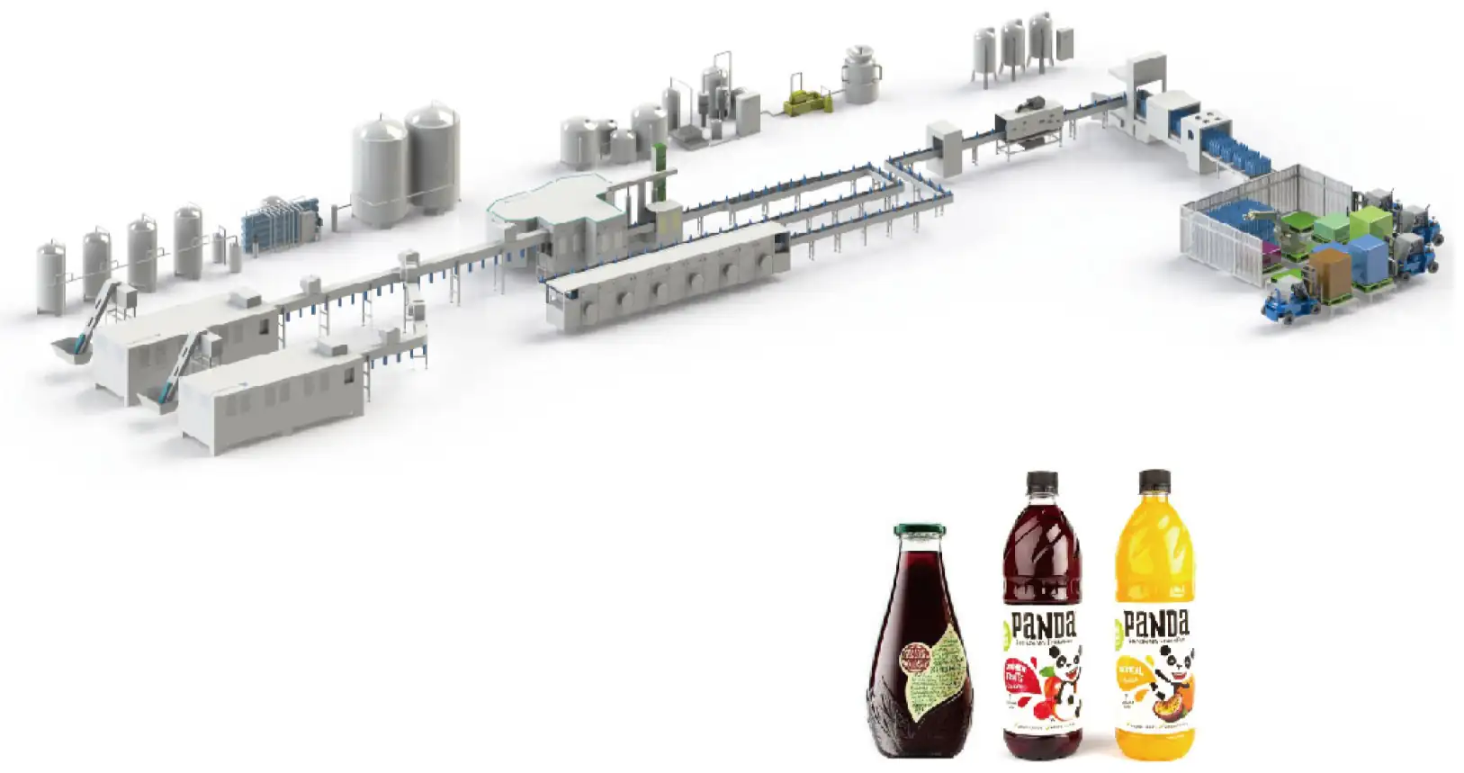 Juice and tea production line layout