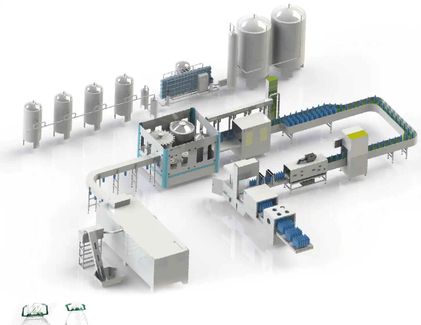 Bottled water production line layout