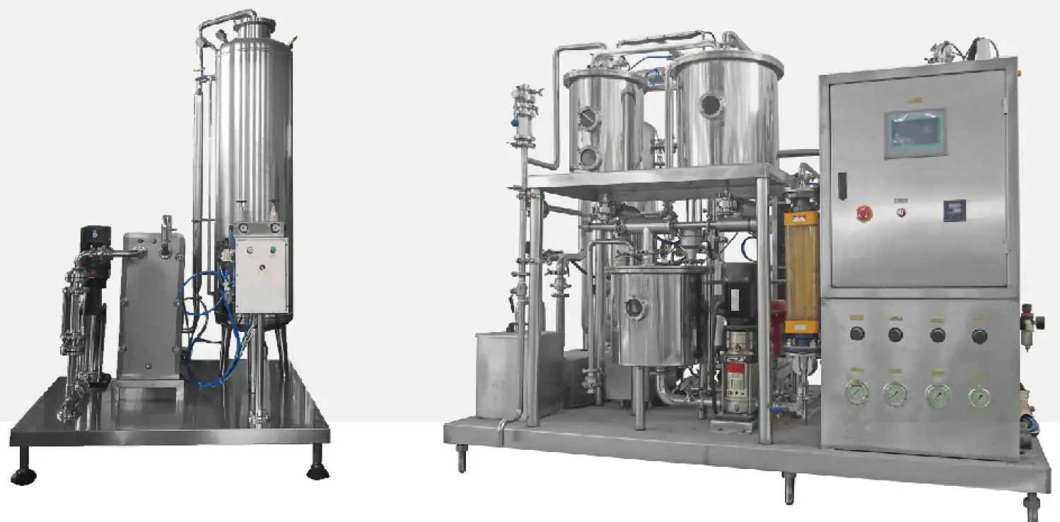 QHS beverage mixer and carbonator for a soda bottling machine