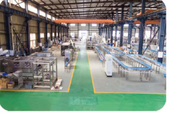 Assembly workshop with water filling lines