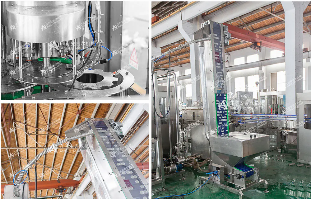 High speed water filling machine on the workshop floor